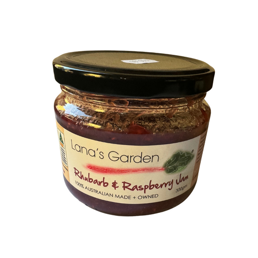 Lana's Garden Rhubarb & Raspberry Jam 300g JAR